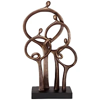 Kensington Hill Abstract Family Modern Rustic Standing Sculpture Tall 19 1/4" High Bronze Brown Cast Resin for Living Room Dining Bathroom Bedroom Off