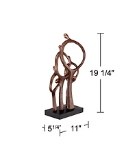 Kensington Hill Abstract Family Modern Rustic Standing Sculpture Tall 19 1/4" High Bronze Brown Cast Resin for Living Room Dining Bathroom Bedroom Off