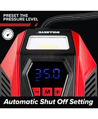 Bullseye 150 Psi Handheld Tire Inflator with Digital Pressure Gauge, Sound and Light Alert