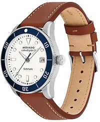 Movado Men's Calendoplan S Swiss Automatic Cognac Leather Watch 40mm