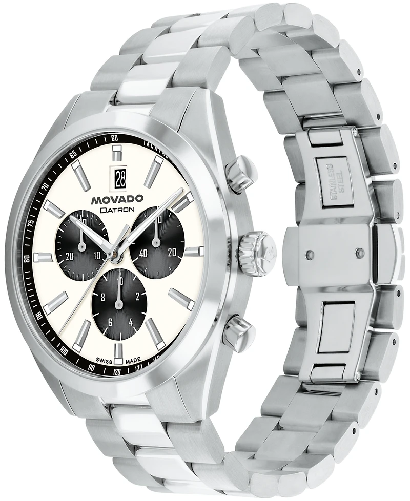 Movado Men's Datron Swiss Quartz Chrono Stainless Steel Watch 41mm