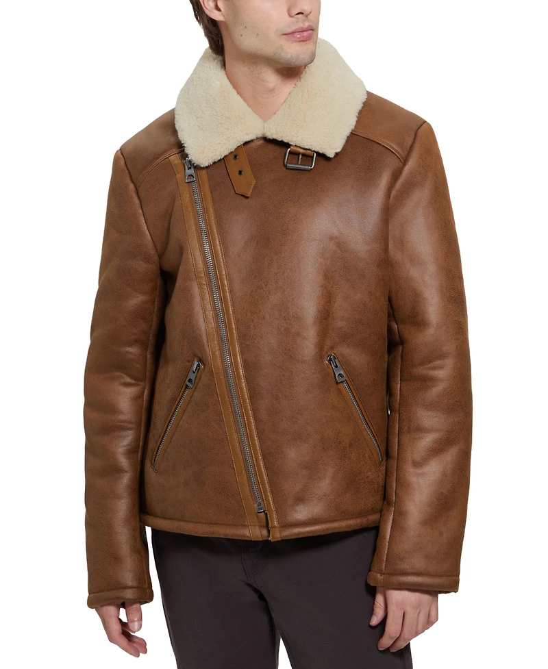 Guess Men's Toni Asymmetrical Faux Leather Jacket