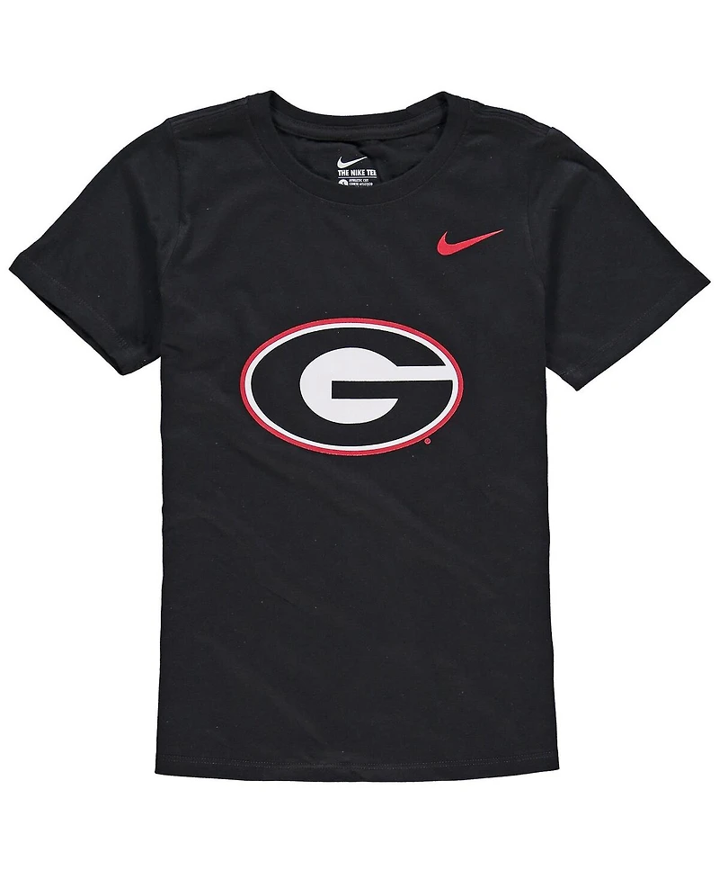 Nike Big Boys and Girls Black Georgia Bulldogs Cotton Logo T-Shirt
