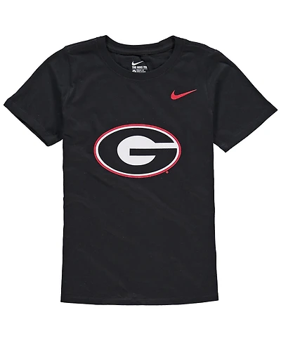 Nike Big Boys and Girls Black Georgia Bulldogs Cotton Logo T-Shirt