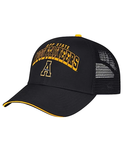 Colosseum Men's Black Appalachian State Mountaineers Wyatt Primary Team Trucker Adjustable Hat
