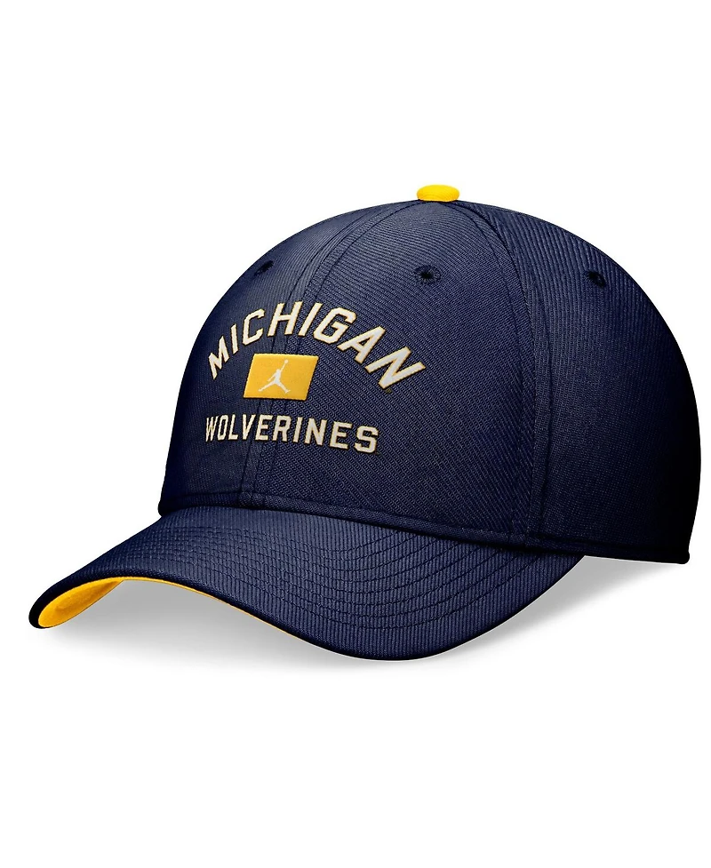 Jordan Men's Navy Michigan Wolverines Primetime Swoosh Flex Hat