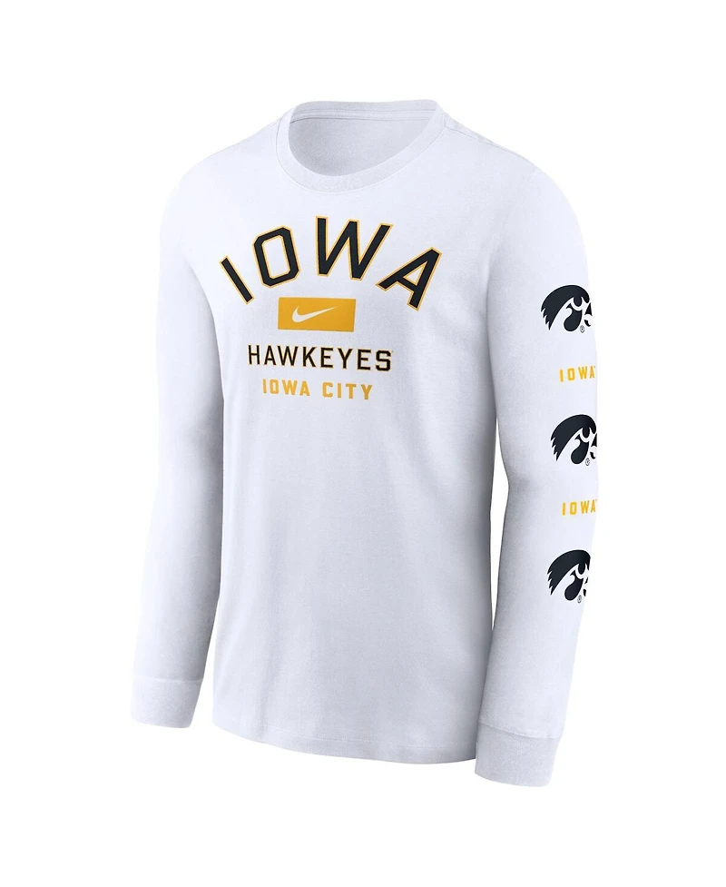 Nike Men's White Iowa Hawkeyes Primetime Classic Location Long Sleeve T-Shirt