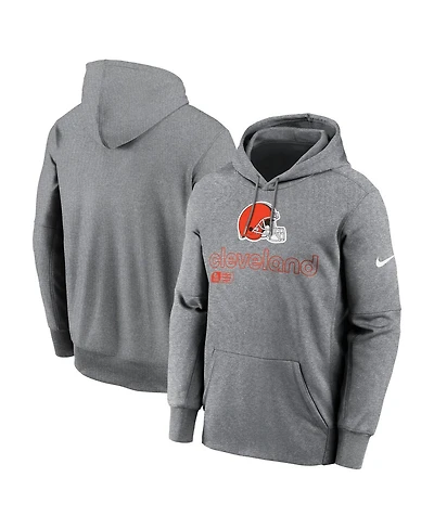 Nike Men's Heather Gray Cleveland Browns Performance Pullover Hoodie