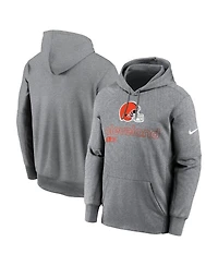 Nike Men's Heather Gray Cleveland Browns Performance Pullover Hoodie