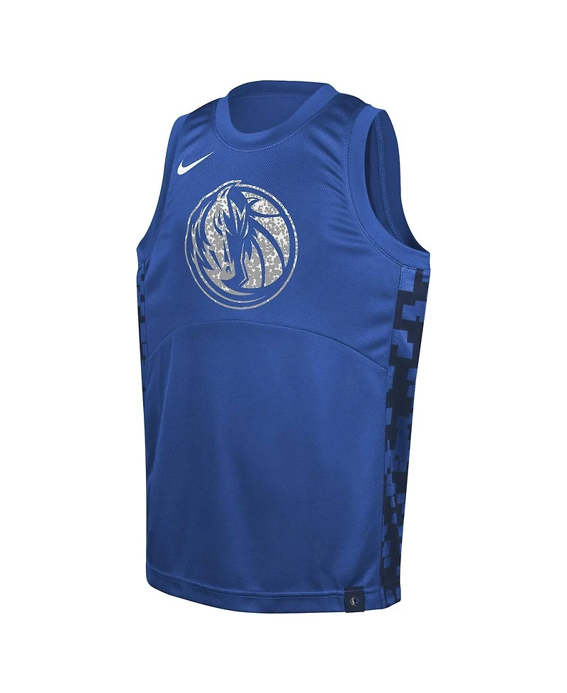 Nike Big Boys and Girls Blue Dallas Mavericks Courtside Starting Five Team Jersey