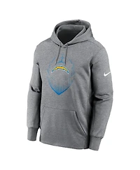 Nike Men's Heather Gray Los Angeles Chargers Icon Performance Pullover Hoodie