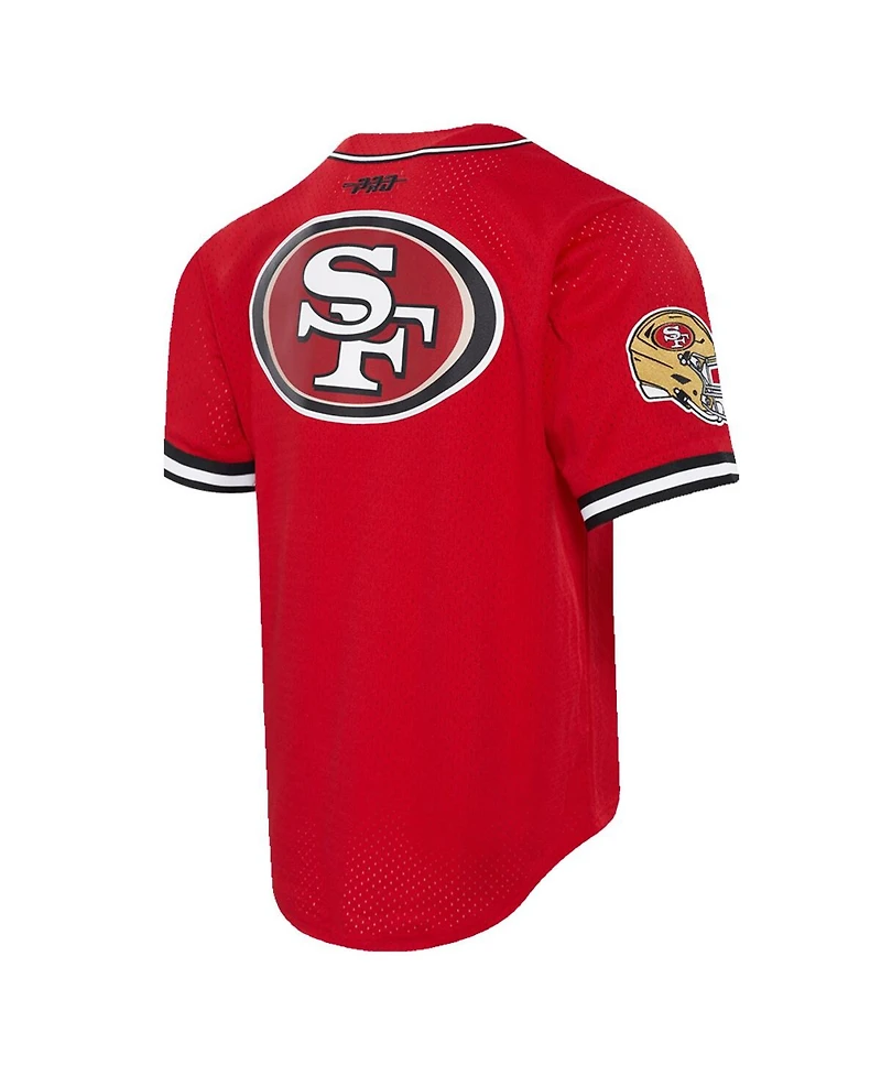 Pro Standard Men's Brock Purdy Scarlet San Francisco 49ers Mesh Button-Up Baseball Jersey