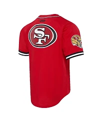 Pro Standard Men's Brock Purdy Scarlet San Francisco 49ers Mesh Button-Up Baseball Jersey