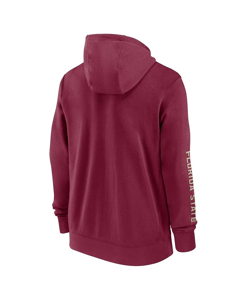 Nike Men's Garnet Florida State Seminoles 2024 Sideline Full-Zip Hoodie