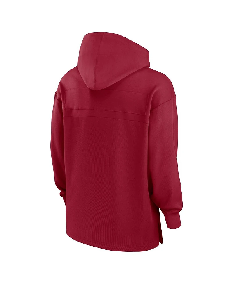 Jordan Men's Crimson Oklahoma Sooners 2024/25 Sideline Jersey Performance Pullover Hoodie