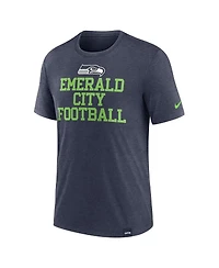 Nike Men's Heather College Navy Seattle Seahawks Blitz Tri-Blend T-Shirt
