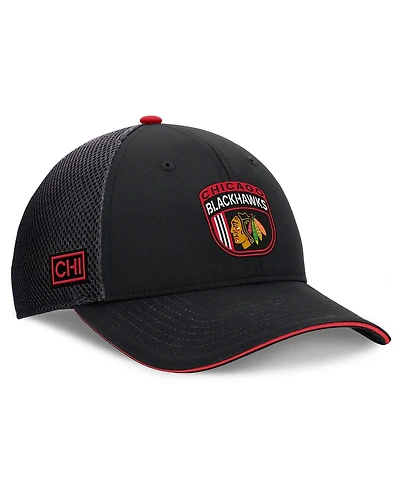 Fanatics Men's Black Chicago Blackhawks 2024 Nhl Draft On Stage Trucker Adjustable Hat