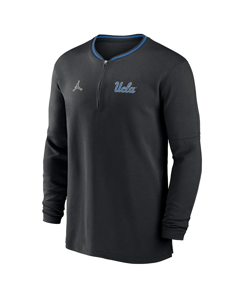 Jordan Men's Black Ucla Bruins 2024 Sideline Coach Performance Half-Zip Long Sleeve Top