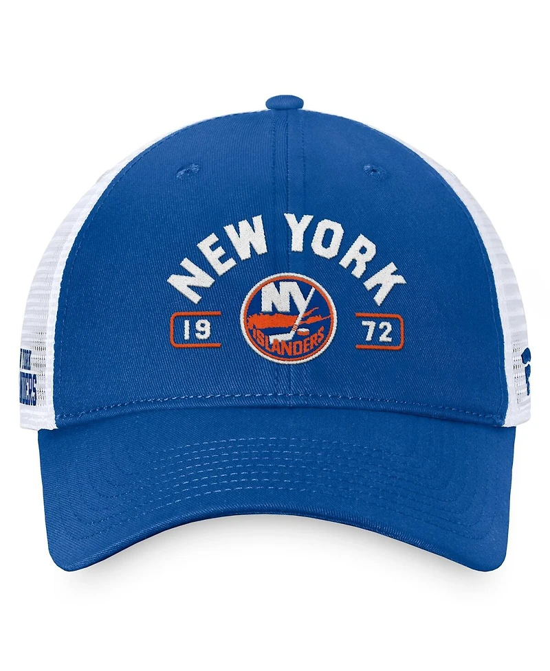 Fanatics Men's Royal/White New York Islanders Free Kick Trucker Adjustable Hat