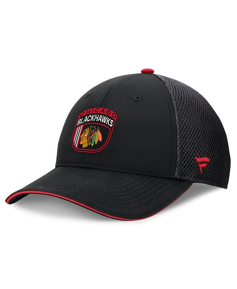 Fanatics Men's Black Chicago Blackhawks 2024 Nhl Draft On Stage Trucker Adjustable Hat