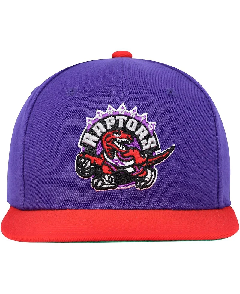 Mitchell & Ness Big Boys and Girls Purple/Red Toronto Raptors Two-Tone Snapback Hat