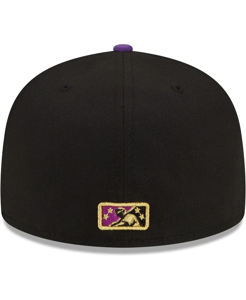 New Era Men's Black/Purple Fresno Grizzlies Tacos Theme Night 59FIFTY Fitted Hat