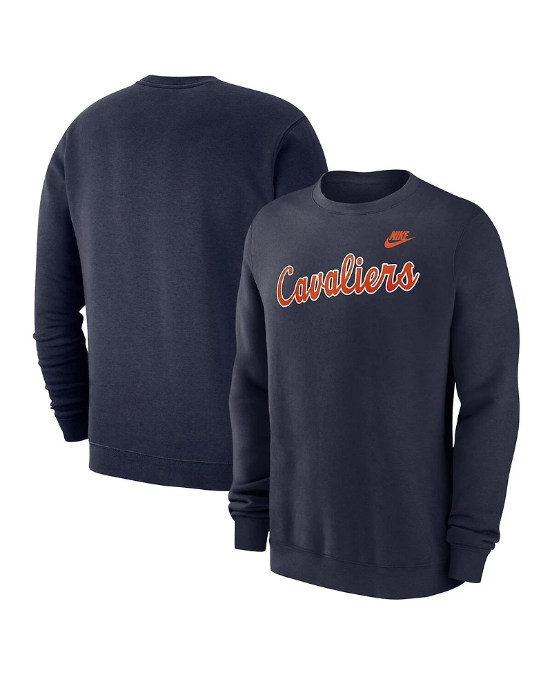 Nike Men's Navy Virginia Cavaliers Club Fleece Pullover Sweatshirt