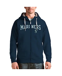 Antigua Men's Navy Seattle Mariners Team Logo Victory Full-Zip Hoodie