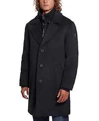 Guess Men's Wool Blend Coat with Removable Quilted Bib