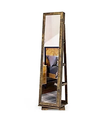 360degree Rotatable Jewelry Cabinet 2-in-1 Lockable Mirrored Organizer