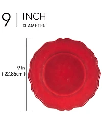 Certified International Red Crackle Salad Plates, Set of 4