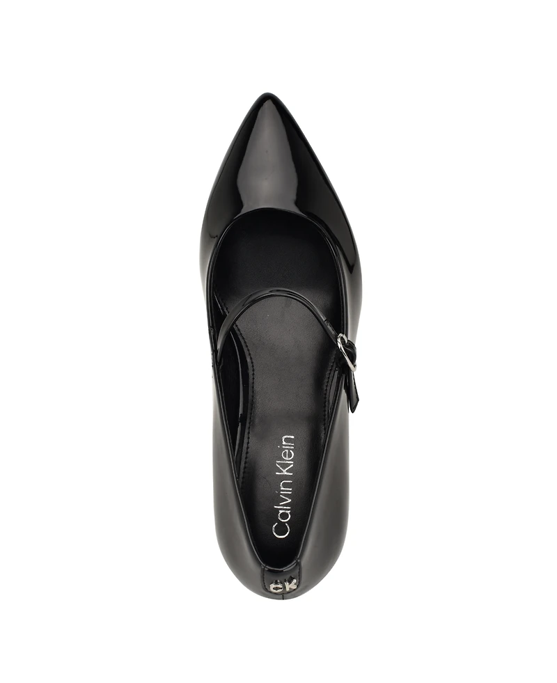 Calvin Klein Women's Leora Block Heel Pointy Toe Dress Pumps