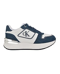 Calvin Klein Women's Vidya Almond Toe Casual Lace-up Sneakers