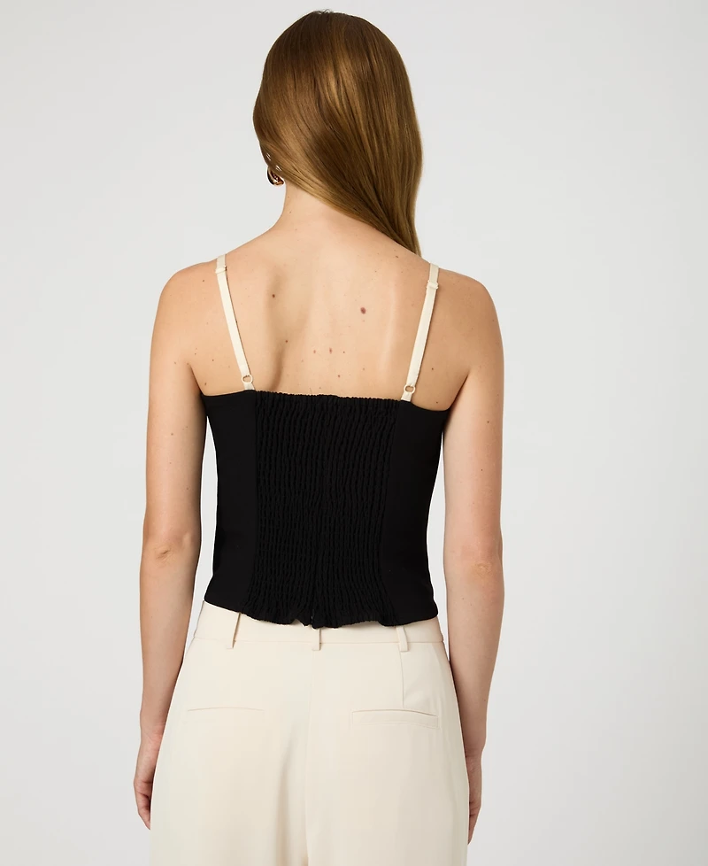 French Connection Women's Azra Corset-Strap Twill Top