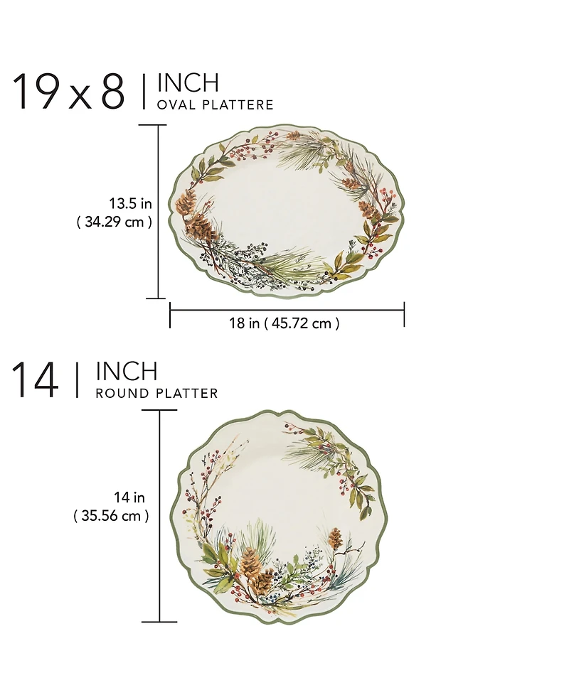 Certified International Winters Forest 2-Pc. Melamine Platter Set