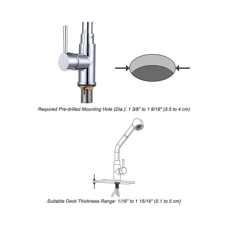 Stainless Steel Kitchen Sink Faucet Pull Out Dual Function Mixer Taps 1 Handle Long Neck