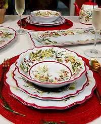 Certified International Christmas Gatherings Dinner Plates, Set of 4