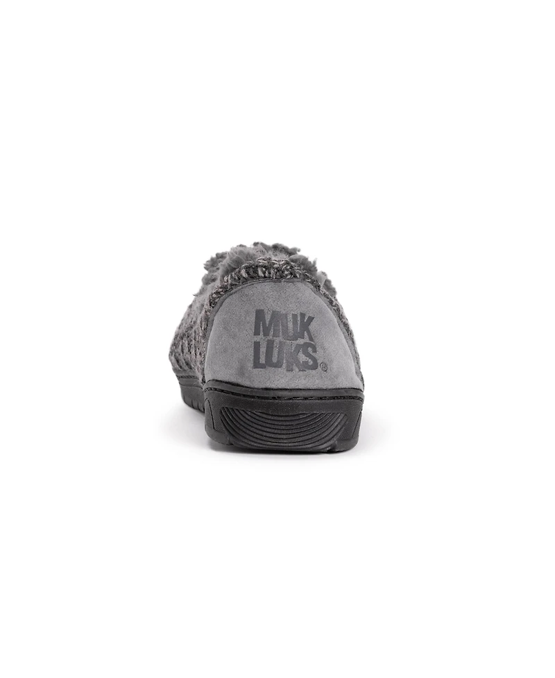 Muk Luks Men's John Slippers, Red/Black, L (12-13)