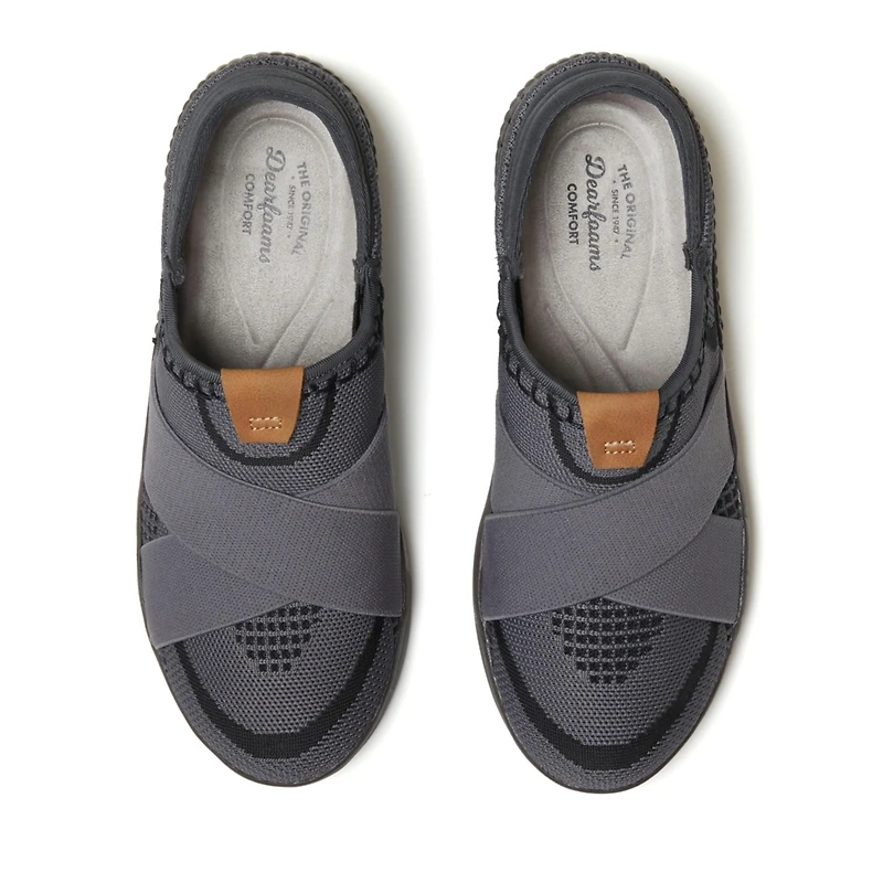 Dearfoams Women's Livie X Strap Knit Trainer Sneaker