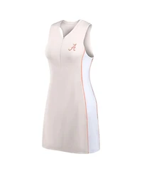 Fanatics Women's White Alabama Crimson Tide Studio Boost Athletic Half-Zip Dress