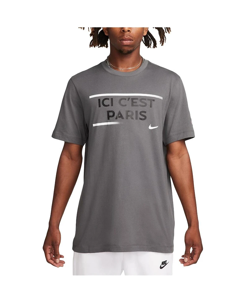 Nike Men's Gray Paris Saint-Germain Verbiage T-Shirt
