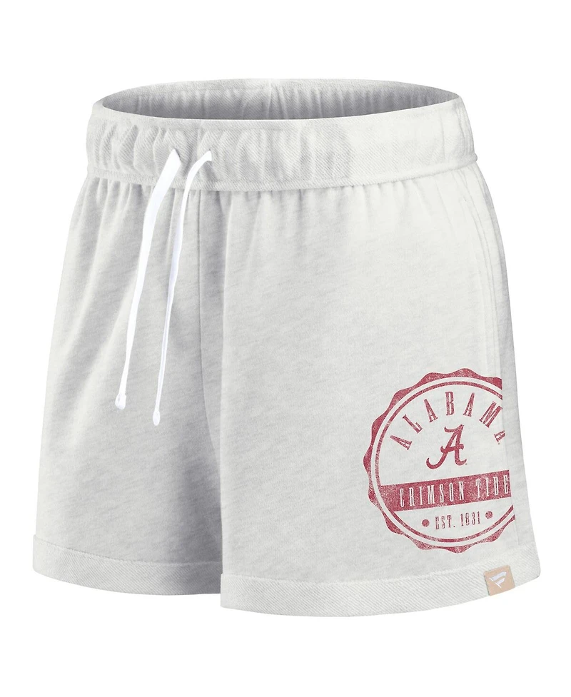 Fanatics Women's Oatmeal Alabama Crimson Tide Win Badge Shorts