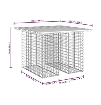 vidaXL Patio Bench Gabion Design 39.4"x40.2"x28.3" Solid Wood Pine
