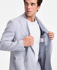 Calvin Klein Men's Slim Fit Double Breasted Linen Suit Jacket