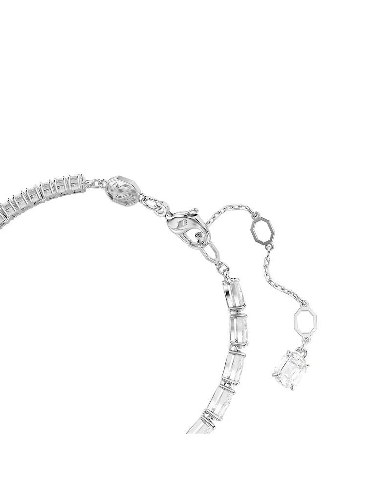 Swarovski Matrix Mixed Cuts, White, Rhodium Plated Bracelet