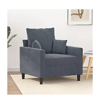vidaXL Sofa Chair Dark Gray 23.6" Velvet