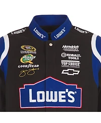 Jh Design Men's Black Jimmie Johnson Lowe's Twill Driver Uniform Full-Snap Jacket
