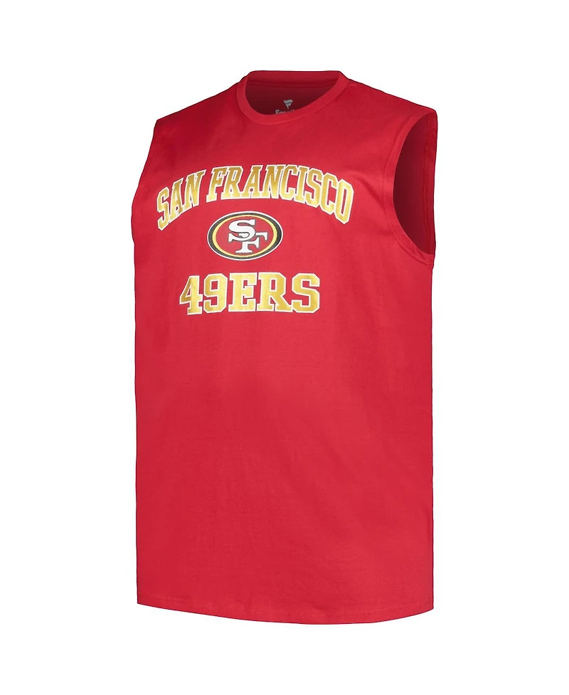 Fanatics Men's Christian McCaffrey Scarlet San Francisco 49ers Big Tall Muscle Tank Top