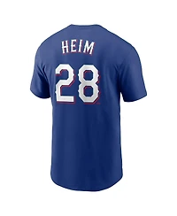 Nike Big Boys and Girls Jonah Heim Royal Texas Rangers Name Number T-Shirt