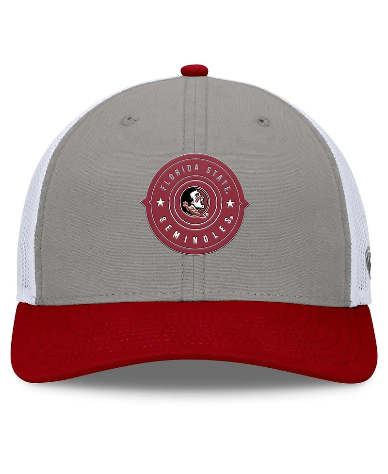 Top of the World Men's Gray/Garnet Florida State Seminoles Rob Trucker Adjustable Hat